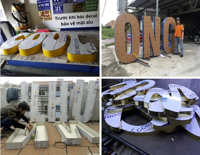 Chi tiết hoàn thiện cạnh chữ alu trước khi lắp đặt