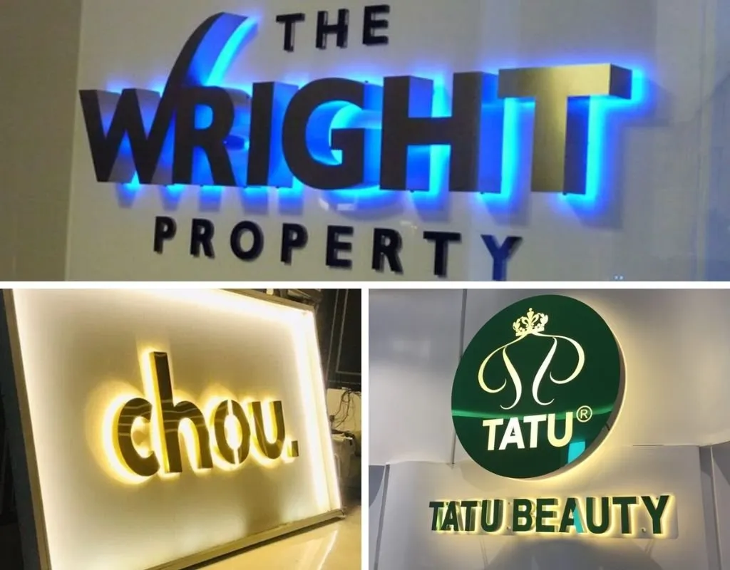 Chữ nổi LED sáng mặt và hắt sáng chân: Chọn kiểu nào? 3 So sánh hiệu ứng chữ LED sáng mặt và hắt sáng chân