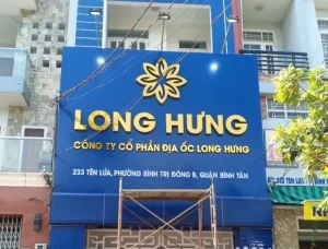 Chữ alu lắp trên bảng hiệu mặt tiền cửa hàng