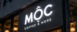 Mẫu chữ nổi sáng mặt màu trắng