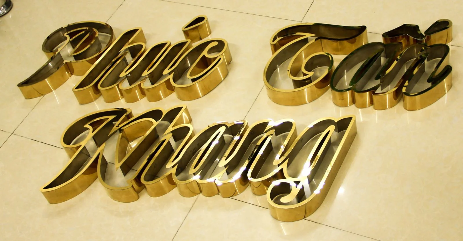Mẫu chữ nổi inox