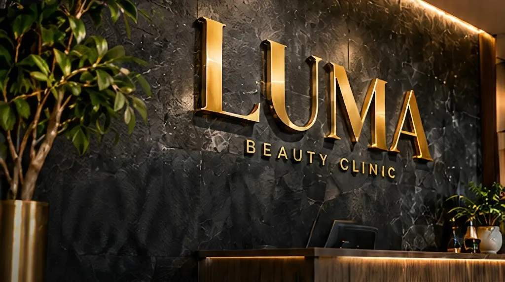 Mẫu chữ nổi màu vàng LUMA